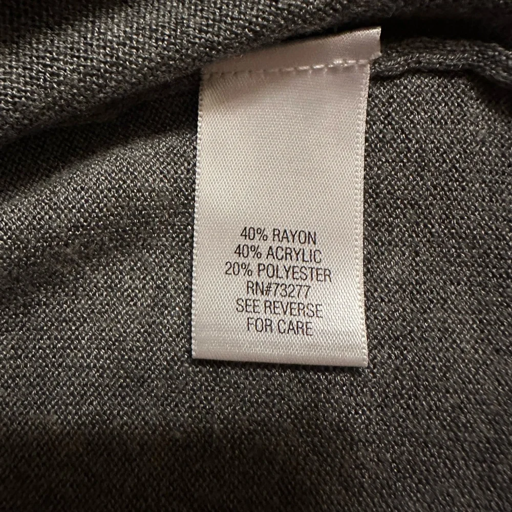 Apt 9 Gray with Black Accented Long Sleeves Open Front Cardigan, Womens Size XL - Picture 7 of 9